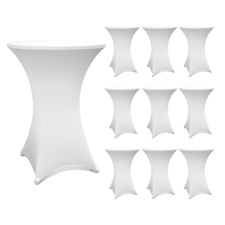 LUMALAND Stehtischhusse - Ø 80-85 cm - Weiß - 10er-Set