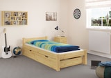 thumbnail of Einzelbett Kiefer natur 90x200 Massivholz-Bettgestell ohne Rollrost Bettrahmen 60.36-09 oR
