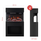 thumbnail of KAMINIO Elektrokamin Henri - Elektrischer Kaminofen mit Heizung, 3D-Flammeneffekt, Holzfach, Fernbedienung - Schwarz