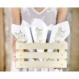 thumbnail of 10 Konfetti Tüten Hochzeit 16cm Spitztüten Papier Best Day Ever Aufschrift Kegel für Hochzeitskonfetti Blumenkonfetti Hochzeitsdeko Zubehör Weiß Gold