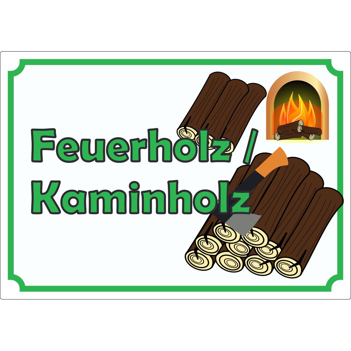 Werbeaufkleber Aufkleber Feuerholz A6 (105x148mm)