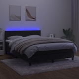 thumbnail of vidaXL Boxspringbett mit Matratze & LED Schwarz 140x190 cm Samt
