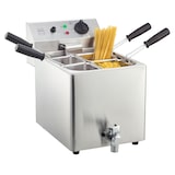thumbnail of METRO Professional Cuocipasta elettrico GNC1008, acciaio inox, 47 x 55 x 38 cm, 4 cestelli, 3150 W, temp. fino a 110°C, filtro scarico, 8 L, argento