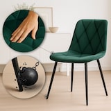 thumbnail of Cadeira de jantar Clairton veludo/verde escuro