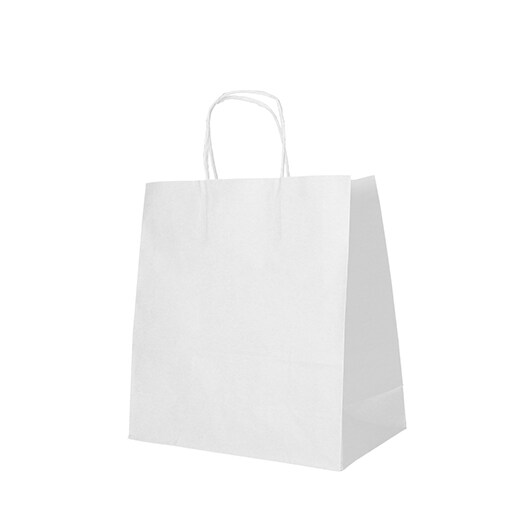 Papstar Tragetaschen, Papier 27 x 32 x 17 cm weiß mit gedrehtem Tragegriff 12 x 25 Stück