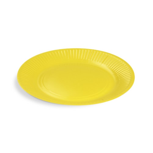 300 Pappteller rund FF Ø 23 x 1,6 cm gelb – Imbissteller, Party-/Kuchenteller