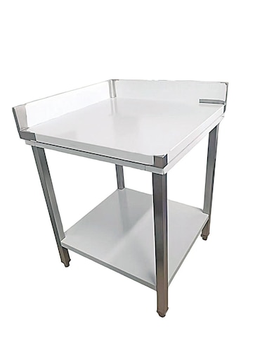 METRO PROFESSIONAL Werktafel GWTS4077CB, roestvrij staal, 70 x 70 cm, met onderblad, met opstaande rand