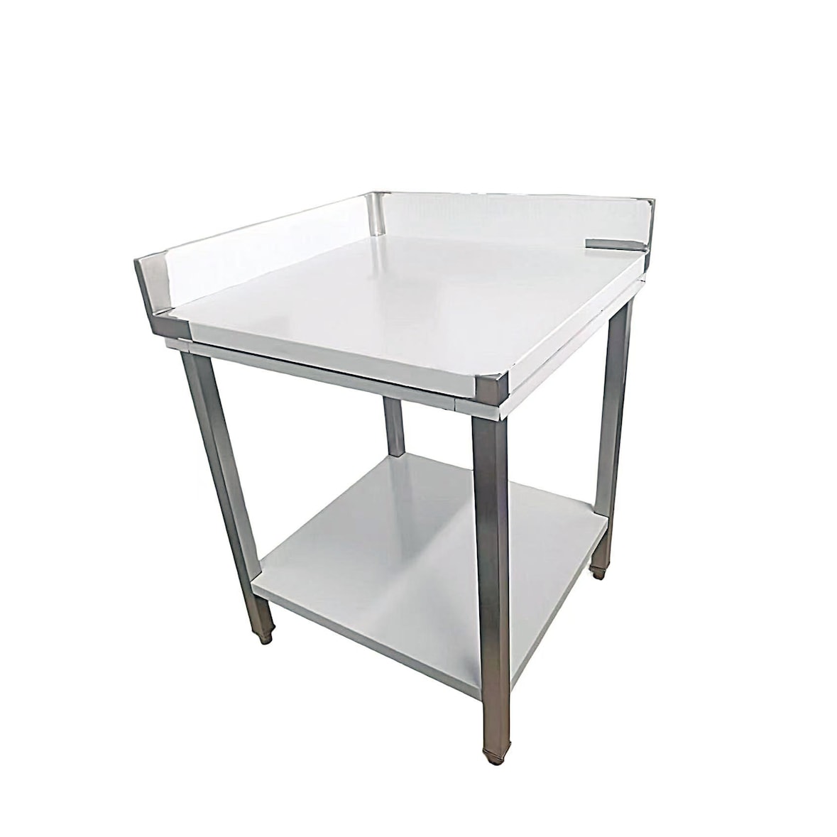METRO PROFESSIONAL Werktafel GWTS4077CB, roestvrij staal, 70 x 70 cm, met onderblad, met opstaande rand