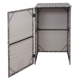 thumbnail of Mülltonnenverkleidung | HxBxT 110x65x66 cm | Poly-Rattan 120l | Grau | Mülltonnenbox Mülltonnenabdeckung