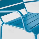 thumbnail of Pacific blauwe metalen fauteuil en voetensteun