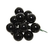 thumbnail of 12 Glaskugeln am Draht 2cm Weihnachtskugeln Spiegelbeeren zum Basteln schwarz