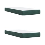 thumbnail of vidaXL Boxspringbett mit Matratze Dunkelgrün 200x200 cm Samt