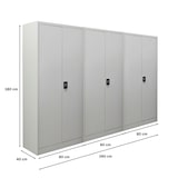 thumbnail of PROREGAL Mega Deal 3x Flügeltürenschrank ELEPHANT Metall Aktenschrank abschließbar 180x80x40cm Stahl 4 Ebenen Stahlschrank Lichtgrau