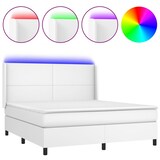 thumbnail of vidaXL Boxspringbett mit Matratze & LED Weiß 180x200 cm Kunstleder