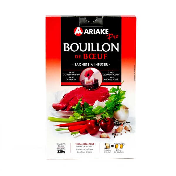 Bouillon de boeuf -Ariaké Gros conditionnement 10L Boîte de 5 sachets de 2L Ariaké Japan