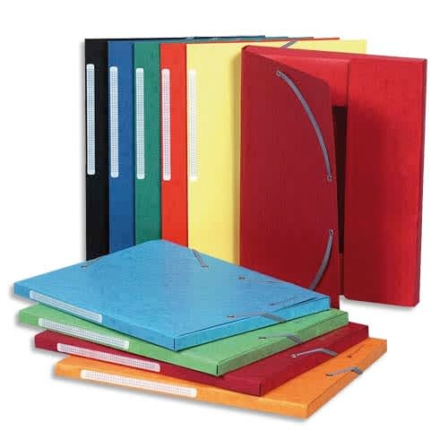 Exacompta Sammelmappe mit Gummizug und 3 Klappen, Maxi-Kapazität, aus Manila Karton 425g/qm 500µ, 24x32cm für DIN A4
