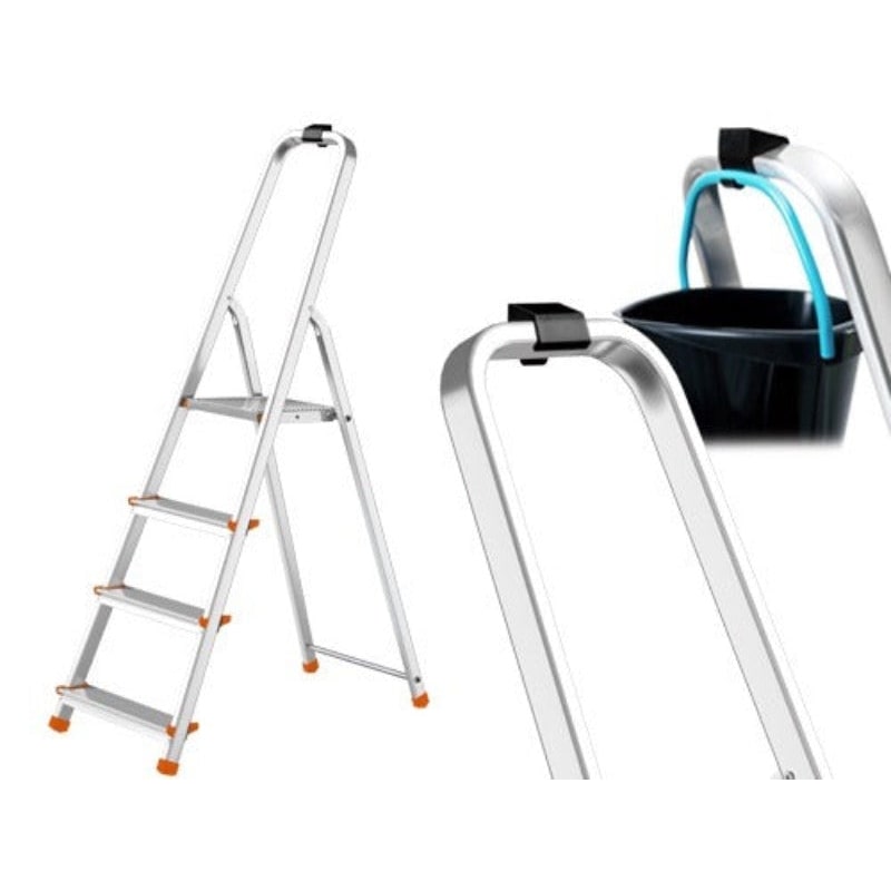 Scaletta in alluminio domestica Step Up Alu Domo da 3 a 7 gradini portata 125 kg - 3 Gradini - H. da terra/piattaforma 54.5 cm