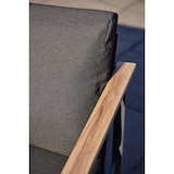 thumbnail of METRO Professional Set di divani da 4 pezzi, acciaio / alluminio, 1 tavolo, 2 poltrone, 1 divano a 2 posti, con cuscini, nero / marrone