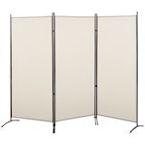thumbnail of Biombo de 3 paneles biombo separador de ambientes 253x50x182 cm divisor de habitación plegable con 6 pies de metal beige