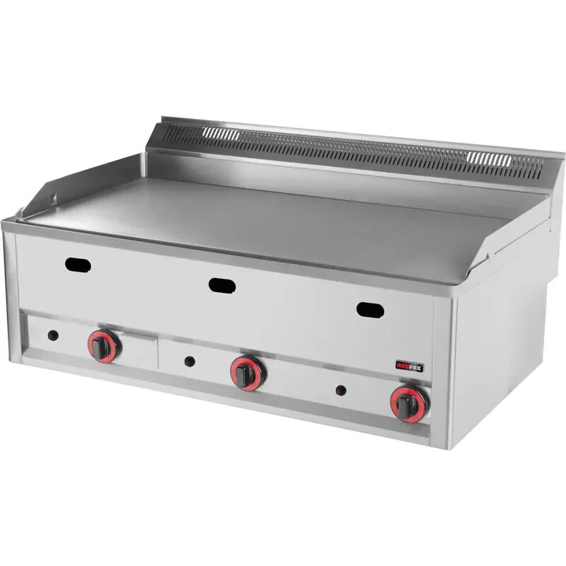 Gas-Griddleplatte Tischgerät Grillplatte Bratplatte aus Chrom 990x600x290mm 12kW