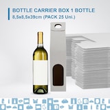 thumbnail of 25x Caixa de Cartão Branco 1 Garrafa de Vinho 8,5x8,5x39cm - Embalagem para Garrafas de Vinho para Presentes de Natal, Adegas de Vinho