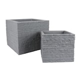 thumbnail of Ziegel-Pflanzkübel-Set grau Blumentopf Pflanztopf Blumenkübel Übertopf Kübelset Grau