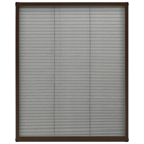 vidaXL Insektenschutz-Plissee für Fenster Aluminium : Farbe - Braun, Größe - 80 x 100 cm