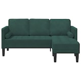 thumbnail of vidaXL Sofa 3-Sitzer mit Chaiselongue L-Form Dunkelgrün 160 cm Samt