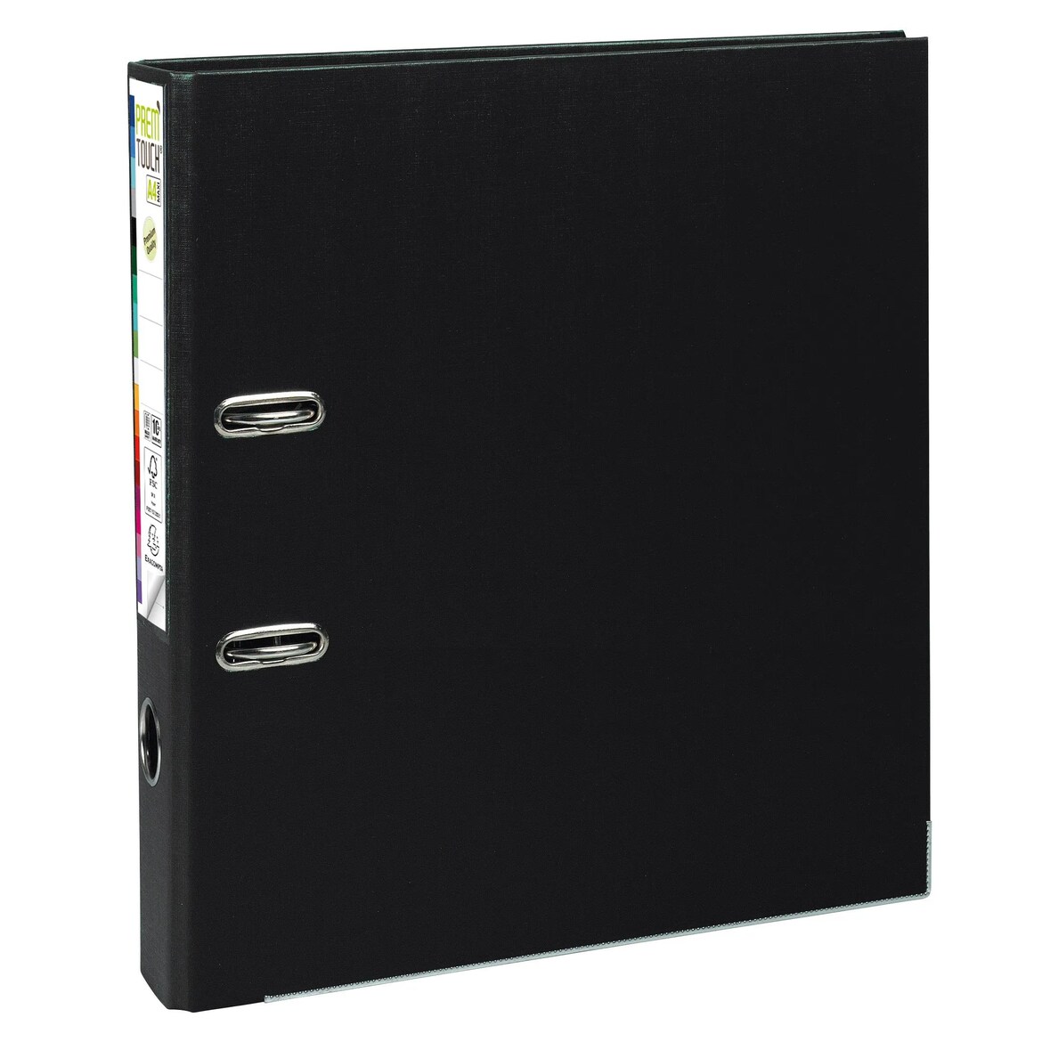 Exacompta 53141E 10x Premium-Ordner PREM'TOUCH aus PP mit 2 Ringen, Rücken 50mm, 32x30cm für DIN A4 MAXI - Schwarz