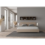 thumbnail of Letto con rete imbottito 180x210 similpelle tortora Adele