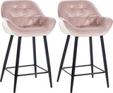 thumbnail of 2er Set Barhocker Gibson Samt Sitzhöhe 76 cm pink