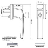 thumbnail of Abschließbare Fenstergriffe ergonomisch Aluminium 10 Stück