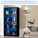 thumbnail of Vitrine LED 4-lagig Mit App Steuerung Glastüren Aluminiumrahmen Hochglanz Aufbewahrungsschrank Wohnzimmer Weiß 160x40x160cm