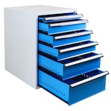 thumbnail of PROREGAL Schubladenbox mit 6 Schubladen für Werkbank Rhino| HxBxT 80x53x70cm | Traglast 60kg | Lichtgrau/Lichtblau