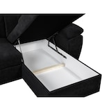 thumbnail of Canapé d'angle convertible et réversible en tissu noir Omega