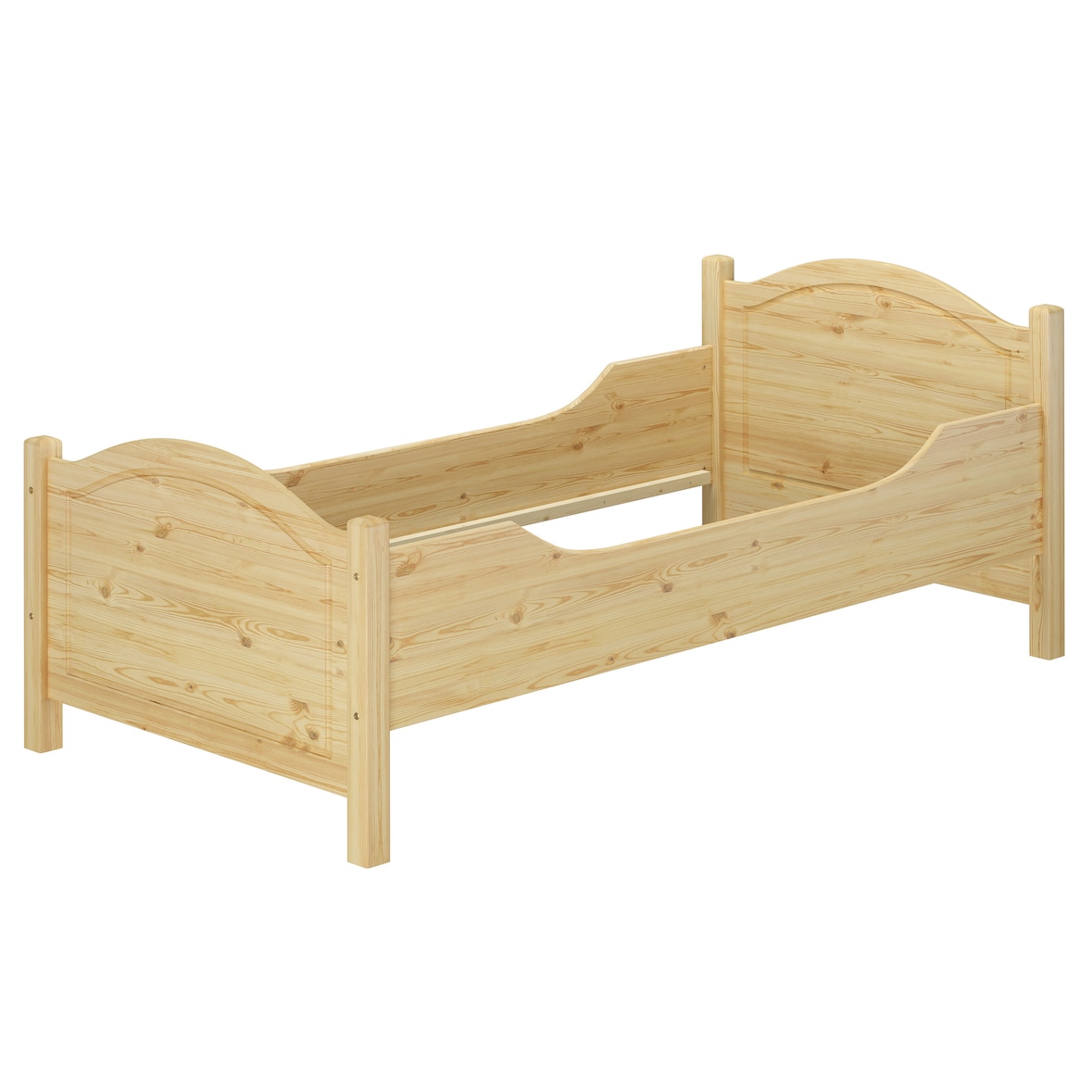 Seniorenbett extra hoch 100x200 Massivholz Kiefer Holzbett Einzelbett Gästebett 60.40-10 oR