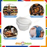 thumbnail of DayBays 150 Stk. Haushaltsbox PP 1500 ml 220x216x67 mm 8 Eckig Salat-Box Alpha mit anhängendem Deckel