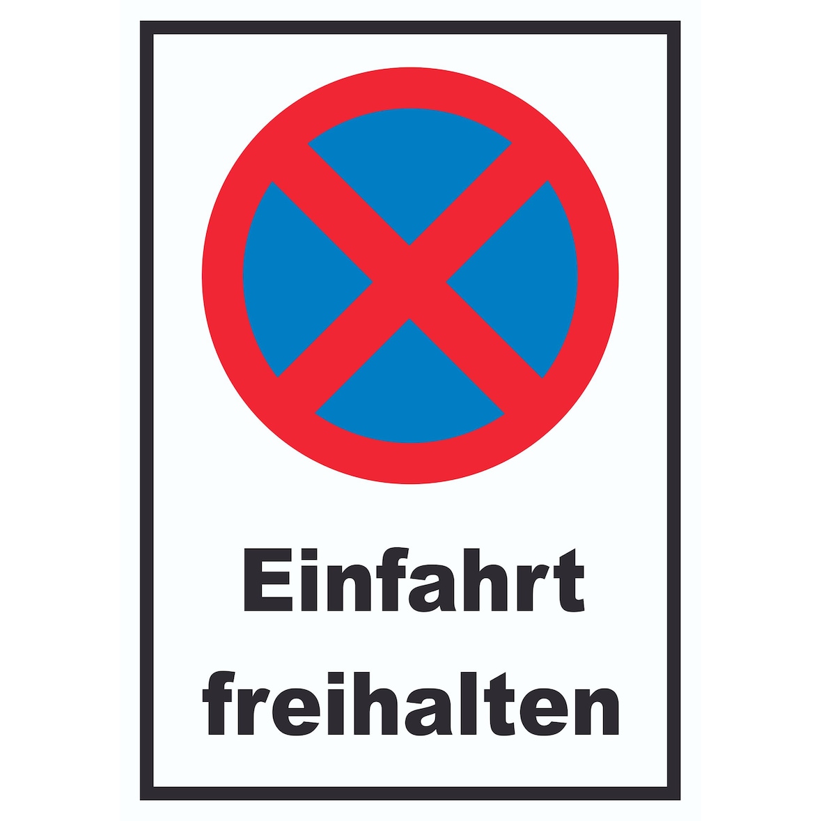 Parken verboten Einfahrt freihalten Schild A4 Rückseite selbstklebend