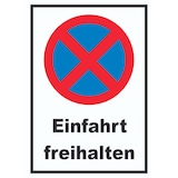 thumbnail of Parken verboten Einfahrt freihalten Schild A4 Rückseite selbstklebend