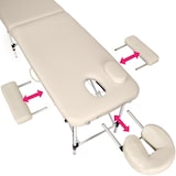 thumbnail of 2 Zonen Massageliege-Set mit Polsterung, Massagerollen und Aluminiumgestellbeige