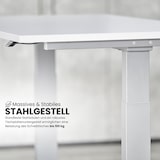 thumbnail of bümö elektrisch höhenverstellbarer Schreibtisch 180x80 cm in Buche, Gestell weiß - Sitz & Stehschreibtisch mit Memoryfunktion, elektrischer Stehtisch