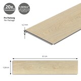 thumbnail of ML-Design PVC Bodenbelag Click Vinyl 3,12 m² 40 Dielen 61x12,8x0,42 cm Fischgrät Eiche Natur Braun Holzoptik Wasserfest