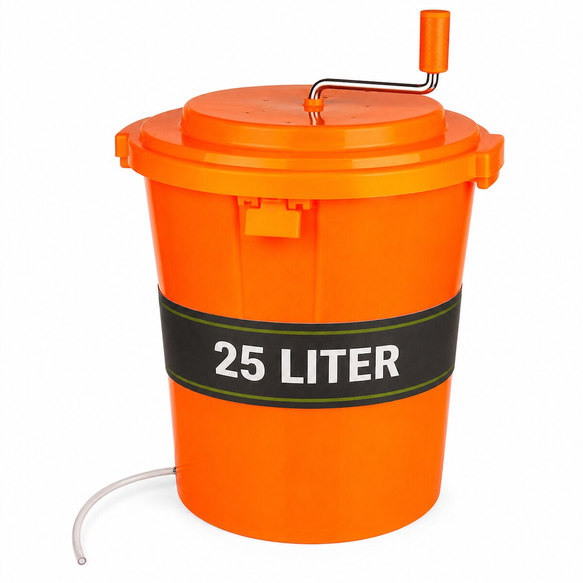 Muvell Salatschleuder | 25 Liter | geschützter Antrieb & Hebelbremse | 44 cm Durchmesser 48 cm Höhe | Farbe: Orange | Salattrockner, Salat Spinner
