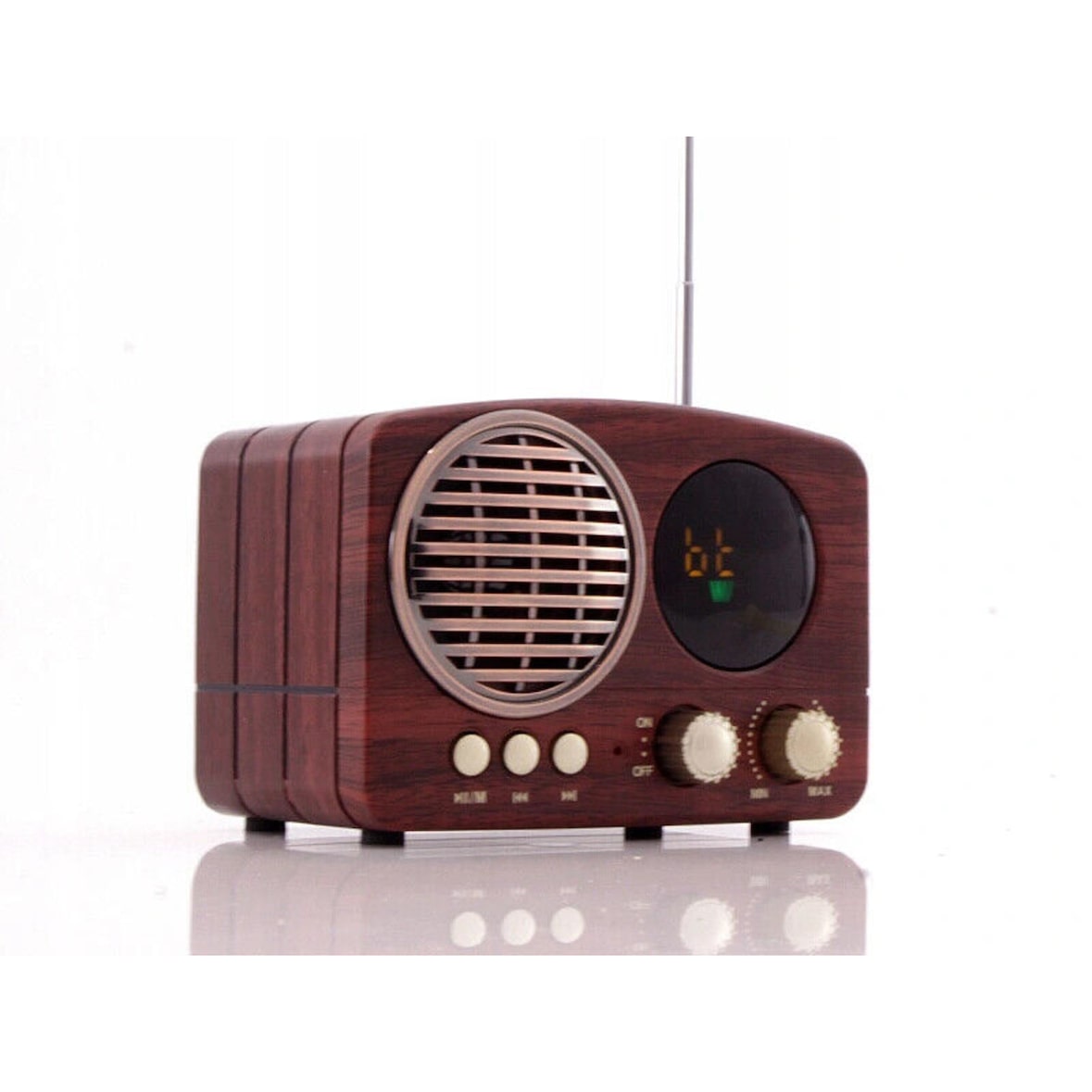 FM Retro Radio AUX-IN Bluetooth USB/SD/TF  MP3 mit Akku Holz Gehäuse
