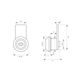 thumbnail of Batteuse avec came pour boîte aux lettres, nickel, came montée à 12h, 2 clés - THIRARD