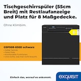 thumbnail of Exquisit Geschirrspüler GSP508-030D schwarz | Spülmaschine 55 cm | Power+ | ECO Modus | Standgerät