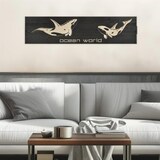 thumbnail of Raumzutaten Wandbild Holz "Ocean World" 80x20cm Meeresbewohner ORCAS