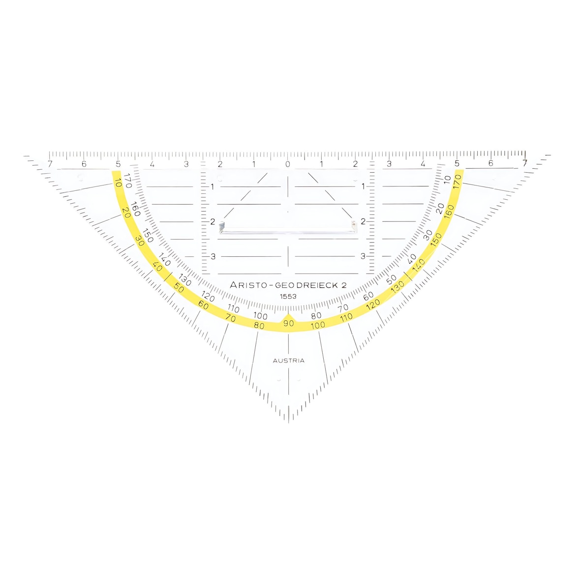 Aristo Geodreieck 16 cm mit Griff, Facette und Tuschenoppen