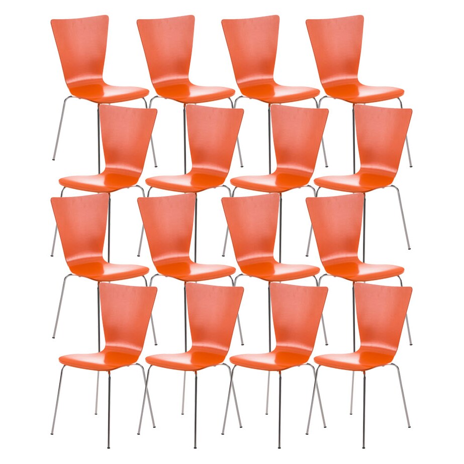 16er Set Besucherstuhl Aaron orange