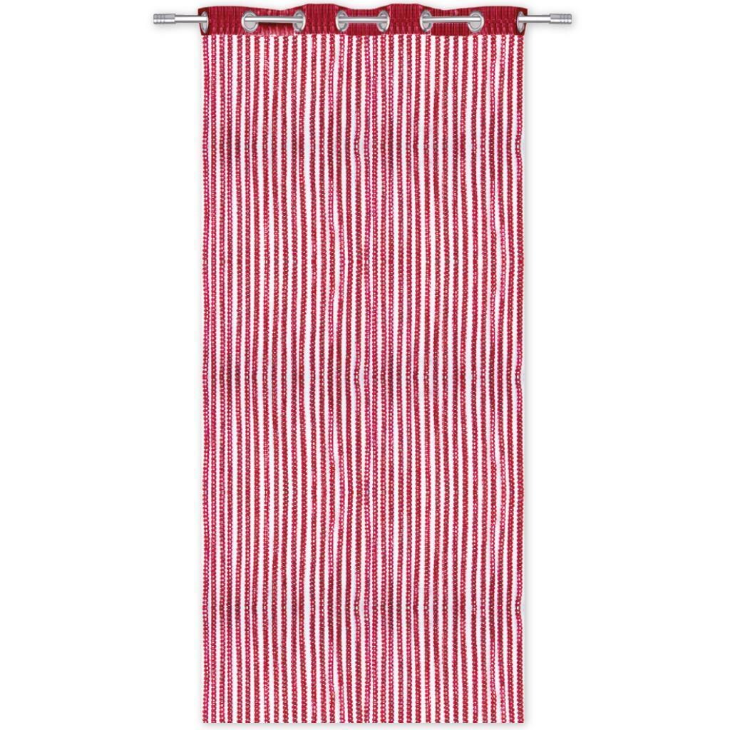 Fadenvorhang Metall-Optik 140x250cm Ösen rot - weinrot